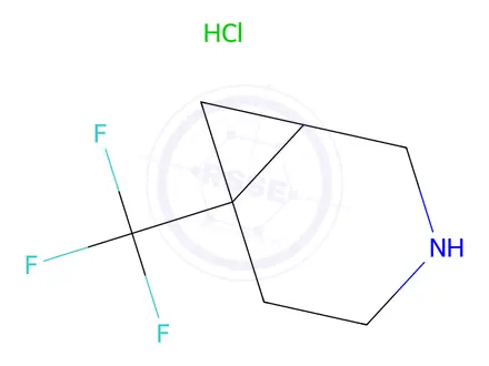 Chemical structure of 6-(Trifluoromethyl)-3-azabicyclo[4.1.0]Heptane hydrochloride