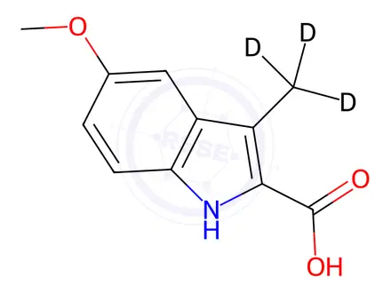 Chemical structure of 5-Methoxy-3-(methyl-d3)-indole-2-carboxylic Acid