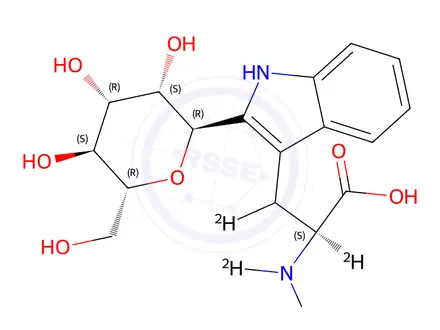 Chemical structure of 2-(α-D-Mannopyranosyl)-L-tryptophan-d4