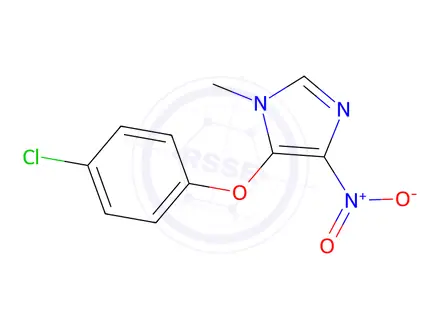 Chemical structure of 5-(4-Chlorophenoxy)-1-methyl-4-nitro-1H-imidazole