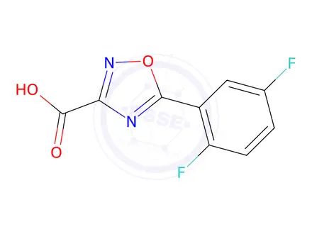Chemical structure of 5-(2,5-difluorophenyl)-1,2,4-oxadiazole-3-carboxylic acid