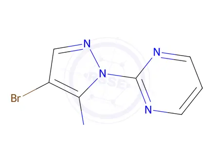 Chemical structure of 4-Bromo-1-(pyrimidin-2-yl)-1H-pyrazol-5-amine