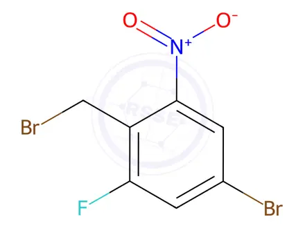 Chemical structure of Benzene, 5-bromo-2-(bromomethyl)-1-fluoro-3-nitro-