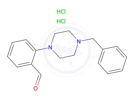 Chemical structure of 2-(4-Benzylpiperazin-1-yl)benzaldehyde dihydrochloride