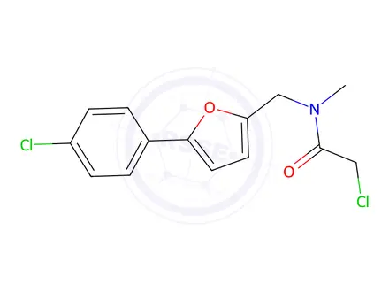Chemical structure of 2-Chloro-N-{[5-(4-Chlorophenyl)Furan-2-Yl]Methyl}-N-Methylacetamide