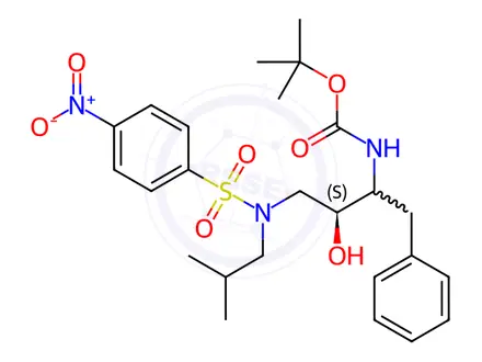 Chemical structure of N-[(1S,2S)-2-Hydroxy-3-[(2-methylpropyl)[(4-nitrophenyl)sulfonyl]amino]-1-(phenylmethyl)propyl]carbamic Acid 1,1-Dimethylethyl Ester
