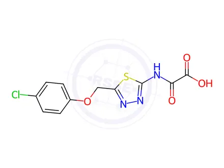Chemical structure of ({5-[(4-Chlorophenoxy)methyl]-1,3,4-thiadiazol-2-yl}amino)(oxo)acetic acid