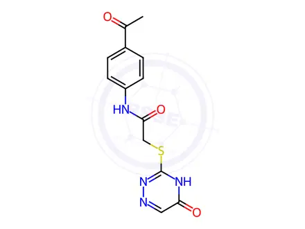 Chemical structure of N-(4-Acetylphenyl)-2-((5-oxo-4,5-dihydro-1,2,4-triazin-3-yl)thio)acetamide