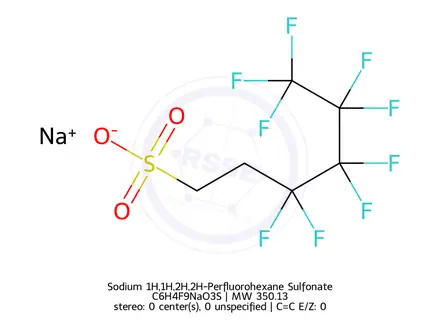 Chemical structure of Sodium 1H,1H,2H,2H-Perfluorohexane Sulfonate