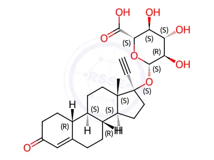 Chemical structure of Norethindrone-Beta-D-Glucuronide