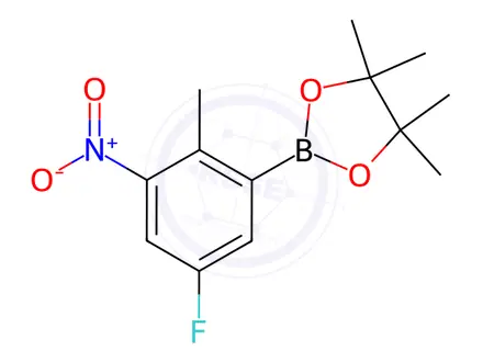 Chemical structure of 2-(5-Fluoro-2-methyl-3-nitrophenyl)-4,4,5,5-tetramethyl-1,3,2-dioxaborolane
