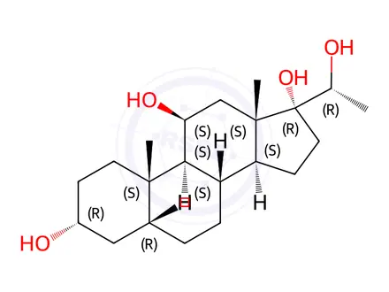 Chemical structure of 5B-PREGNANE-3A-11B-17A-20B-TETROL