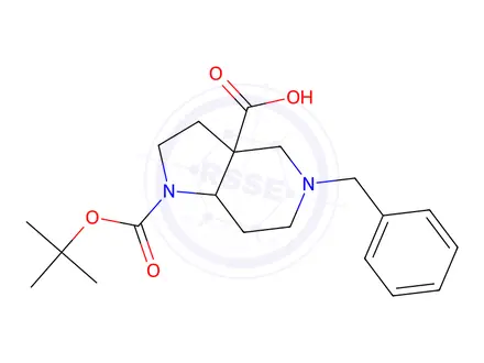 Chemical structure of Tert-Butyl 3-Benzyl-3,7-Diazabicyclo[4,3,0]Nonane-7-Dicarboxylate