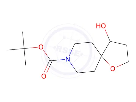 Chemical structure of tert-Butyl 4-Hydroxy-1-oxa-8-azaspiro[4.5]decane-8-carboxylate
