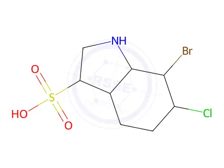 Chemical structure of 7-bromo-6-chloro-1H-indole-3-sulfonic acid
