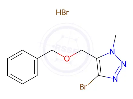 Chemical structure of 5-((Benzyloxy)methyl)-4-bromo-1-methyl-1H-1,2,3-triazole hydrobromide
