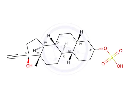 Chemical structure of 17alpha-Ethynyl-5beta-estrane-3alpha,17beta-diol 3-sulfate