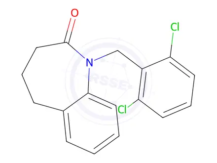 Chemical structure of 1-[(2,6-Dichlorophenyl)methyl]-2,3,4,5-tetrahydro-1H-1-benzazepin-2-one