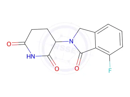 Chemical structure of 3-(7-Fluoro-1-oxoisoindolin-2-yl)piperidine-2,6-dione