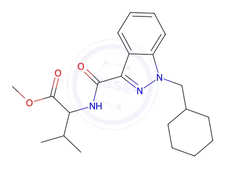 Chemical structure of N-[[1-(Cyclohexylmethyl)-1H-indazol-3-yl]carbonyl]-valinate