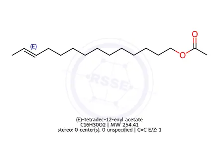 Chemical structure of (E)-tetradec-12-enyl acetate