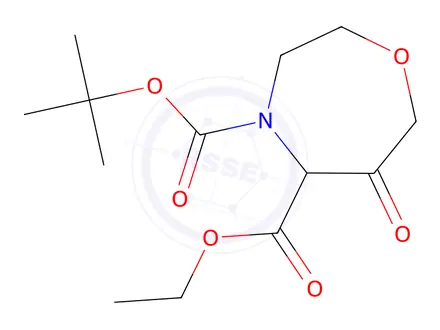 Chemical structure of 4-tert-Butyl 5-Ethyl 6-Oxo-[1,4]oxazepane-4,5-dicarboxylate