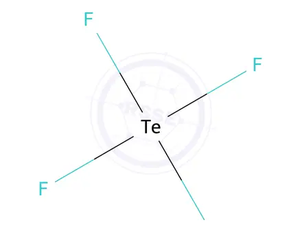Chemical structure of Tellurium tetrafluoride.