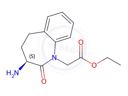 Chemical structure of (S)-3-Amino-2,3,4,5-tetrahydro-2-oxo-1H-1-benzazepine-1-acetic Acid Ethyl Ester