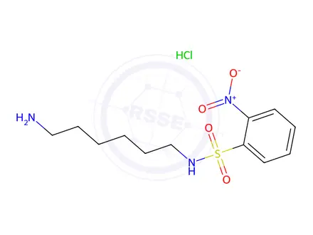 Chemical structure of N-(6-aminohexyl)-2-nitrobenzenesulfonamide hydrochloride