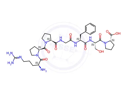 Chemical structure of Bradykinin (1-7)