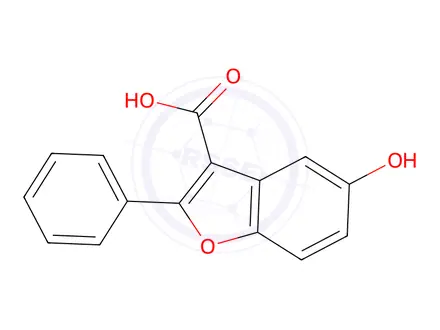 Chemical structure of 5-Hydroxy-2-phenyl-1-benzofuran-3-carboxylic Acid