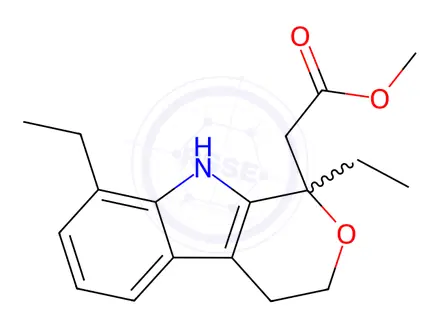 Chemical structure of 1,8-Diethyl-1,3,4,9-tetrahydro-pyrano[3,4-b]indole-1-acetic Acid Methyl Ester
