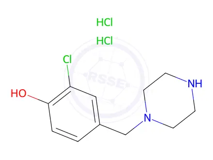 Chemical structure of 2-chloro-4-[(piperazin-1-yl)methyl]phenol dihydrochloride