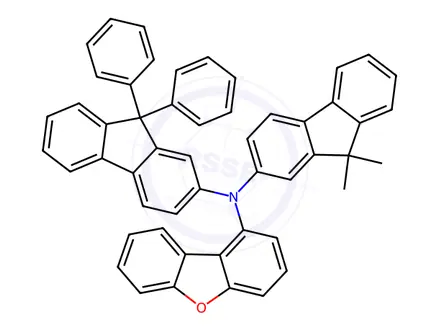Chemical structure of N-(9,9-dimethyl-9H-fluoren-2-yl)-N-(9,9-diphenyl-9H-fluoren-2-yl)dibenzo[b,d]furan-1-amine