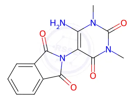 Chemical structure of 1H-Isoindole-1,3(2H)-dione, 2-(6-amino-1,2,3,4-tetrahydro-1,3-dimethyl-2,4-dioxo-5-pyrimidinyl)-