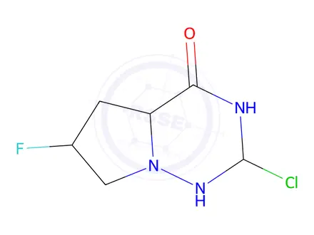 Chemical structure of 2-chloro-6-fluoro-3H-pyrrolo[2,1-f][1,2,4]triazin-4-one