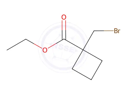 Chemical structure of ethyl 1-(bromomethyl)cyclobutane-1-carboxylate