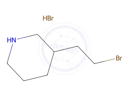 Chemical structure of 3-(2-Bromoethyl)piperidine hydrobromide