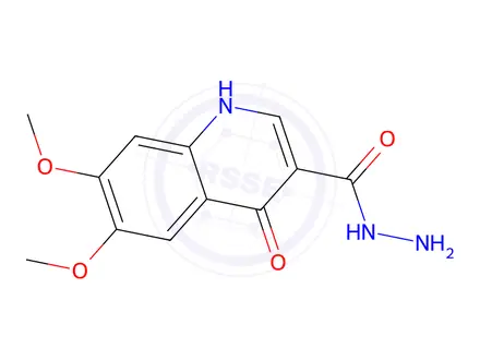Chemical structure of 4-Hydroxy-6,7-dimethoxyquinoline-3-carbohydrazide