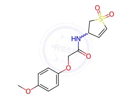 Chemical structure of N-(1,1-Dioxido-2,3-dihydrothiophen-3-yl)-2-(4-methoxyphenoxy)acetamide