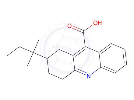 Chemical structure of 2-(2-Methylbutan-2-yl)-1,2,3,4-tetrahydroacridine-9-carboxylic acid