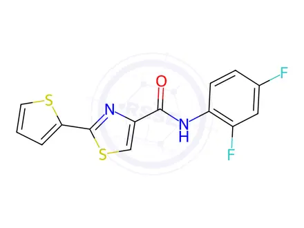 Chemical structure of n-(2,4-Difluorophenyl)-2-(thiophen-2-yl)thiazole-4-carboxamide