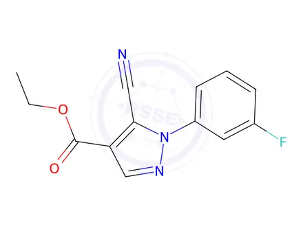 Chemical structure of Ethyl 5-cyano-1-(3-fluorophenyl)-1H-pyrazole-4-carboxylate