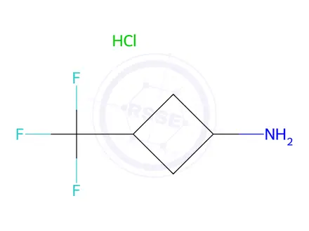 Chemical structure of trans-3-(trifluoromethyl)cyclobutanamine hydrochloride
