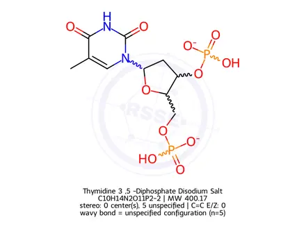 Chemical structure of Thymidine 3’,5’-Diphosphate Disodium Salt