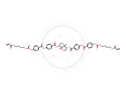 Chemical structure of (3R,3aR,6S,6aR)-Hexahydrofuro[3,2-b]furan-3,6-diyl bis(4-((4-(((4-(acryloyloxy)butoxy)carbonyl)oxy)benzoyl)oxy)benzoate)