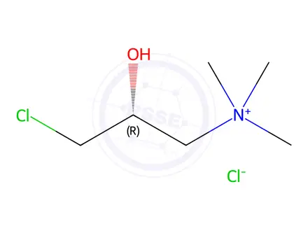 Chemical structure of (R)-3-Chloro-2-hydroxy-N,N,N-trimethylpropan-1-aminium Chloride
