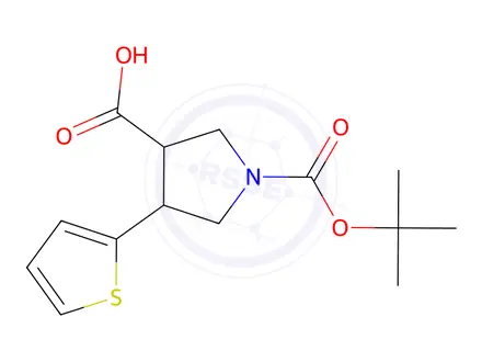 Chemical structure of Boc-trans-DL-β-pro-4-(2-thienyl)-OH