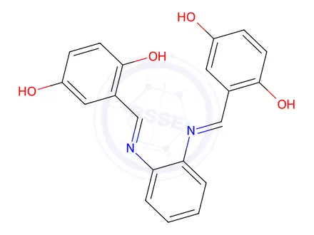 Chemical structure of N N-BIS(2,5-DIHYDROXYBENZYLIDENE)-1,2-DIAMINOBENZENE