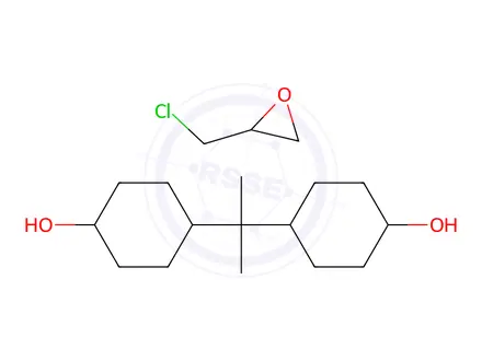 Chemical structure of Cyclohexanol, 4,4-(1-methylethylidene)bis-, polymer with (chloromethyl)oxirane